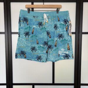 CORONA Extra Men's Board SWIM SHORTS XL Tropical Island Vacation Summer NWT